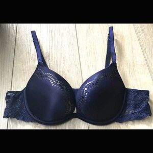 AERIE 34A EXTREME PUSH UP BRA SEQUINS NAVY BLUE